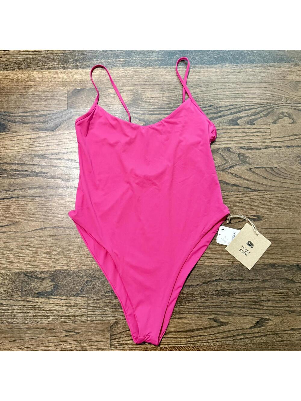 NWT Toast Swim Solid Pink One Piece Swimsuit Size XL